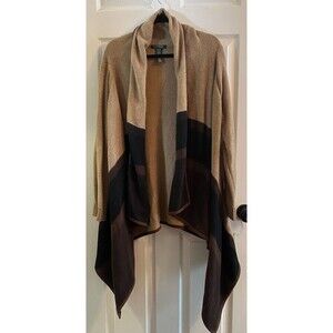 Lauren Ralph Lauren Women’s Open Front Knit Cardigan Sweater Waterfall Brown